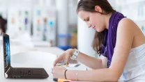 woman working on computer