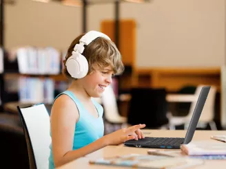 A child using a laptop