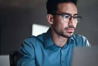 Man reviewing email security services