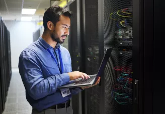 Man using a laptop