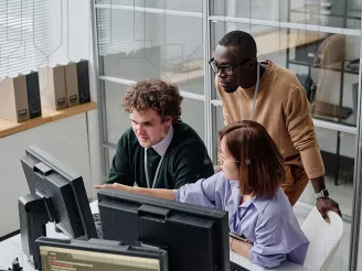 People Talking in an Office