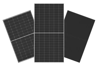 three half-cell PV panels