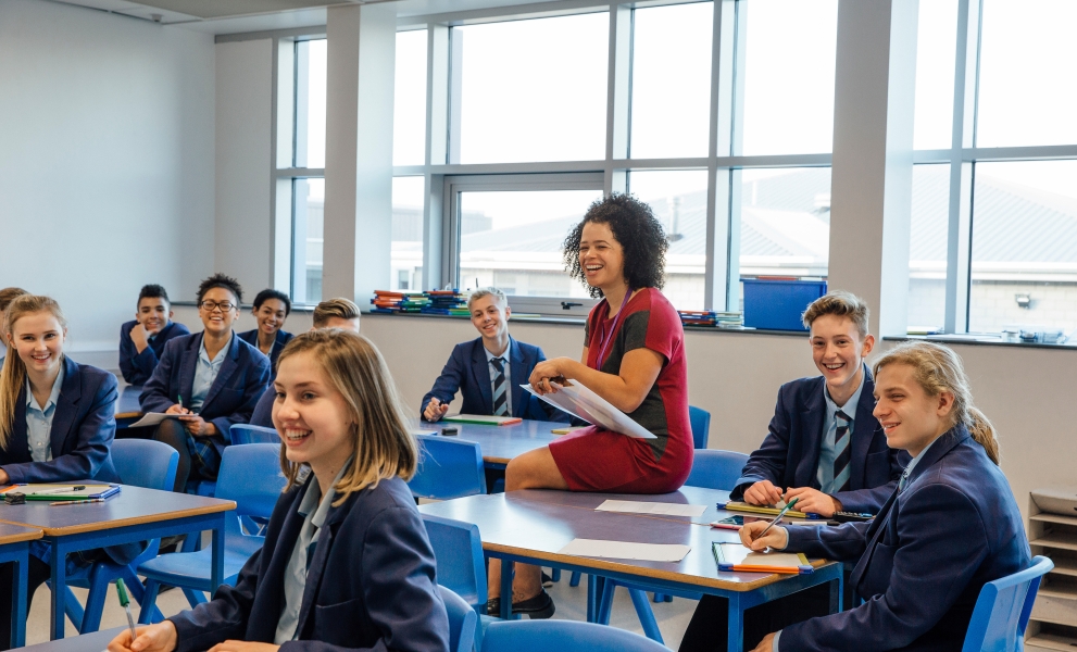 Students and teacher engaging in a lesson